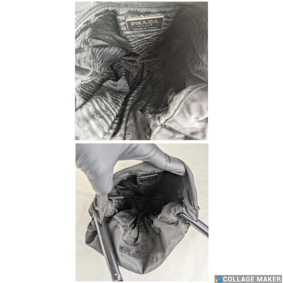 Authentic PRADA Black Nylon Shoulder Bag Top Handle Bag Made in Italy - Picture 3 of 10